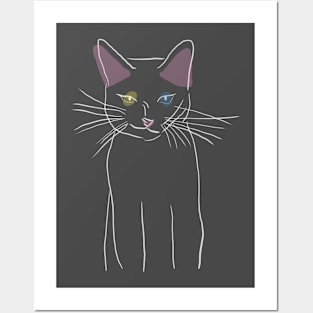 White cat Posters and Art